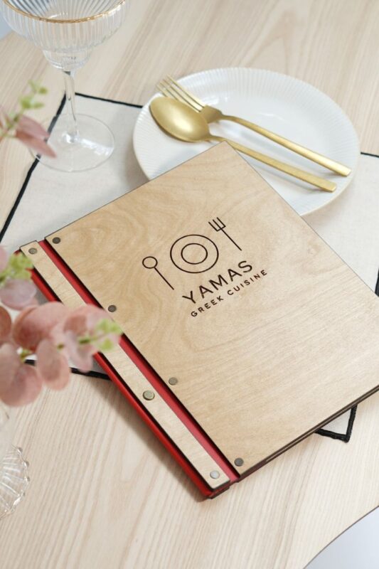 Menu bìa gỗ