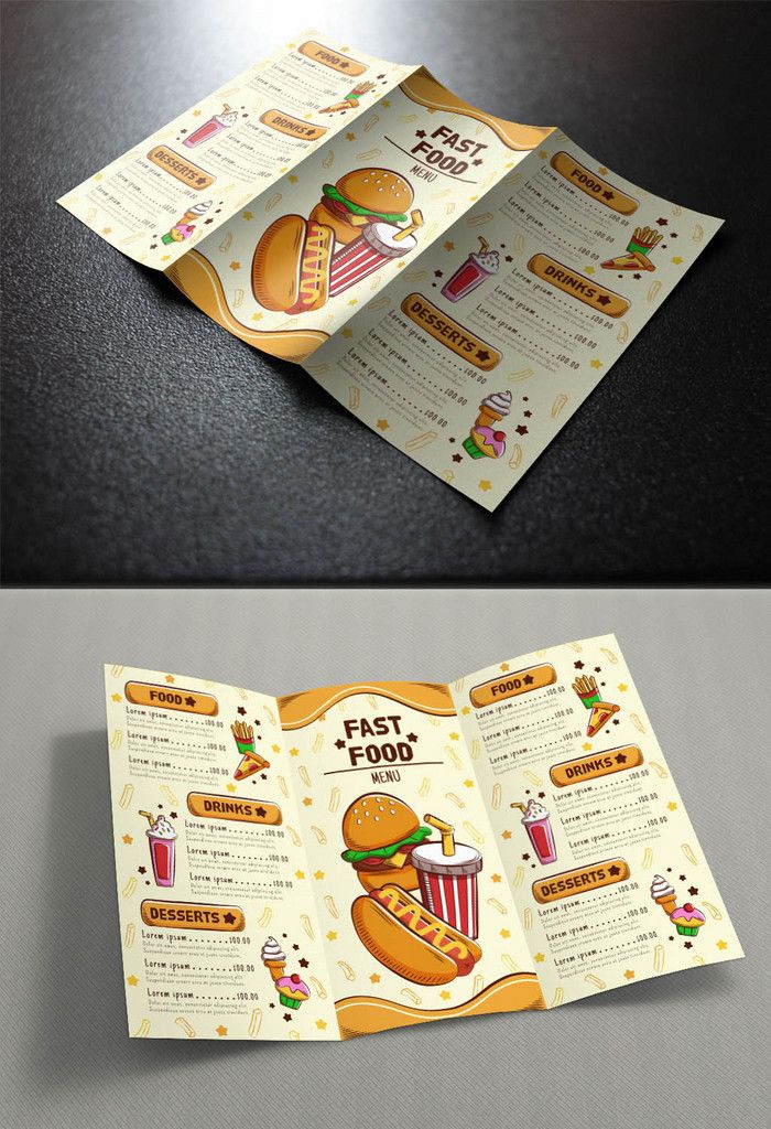Menu giấy mang đi