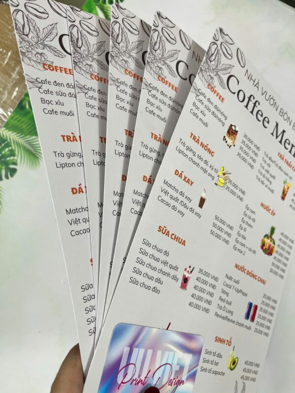 In Menu Nhựa PVC A4 Bền Đẹp, Chống Nước