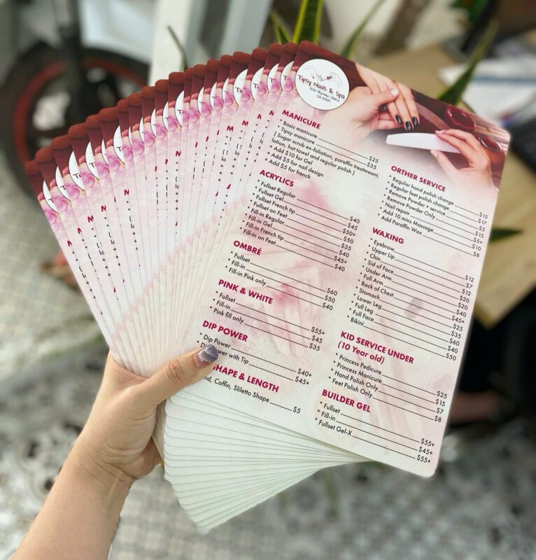 In Menu Nhựa PVC A4 Bền Đẹp, Chống Nước