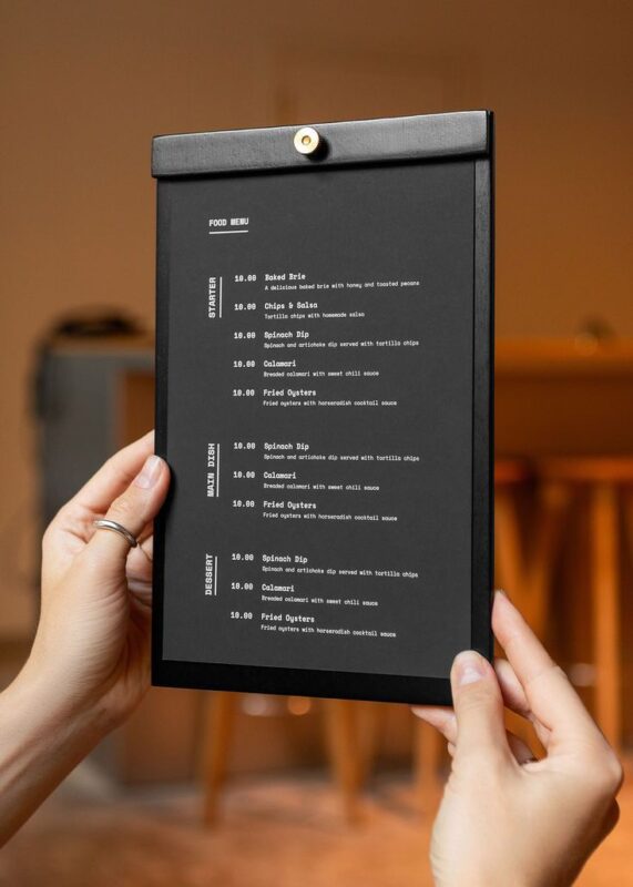 Menu giấy sử dụng trong thời gian ngắn