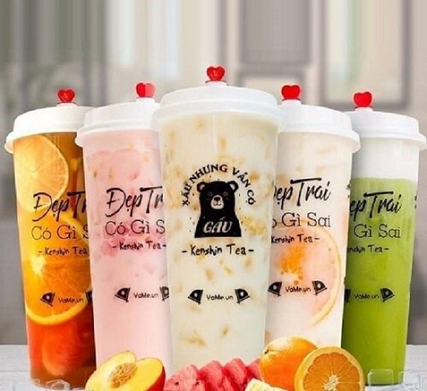 Tem trà sữa in trên decal nhựa trong - đầy đủ màu sắc