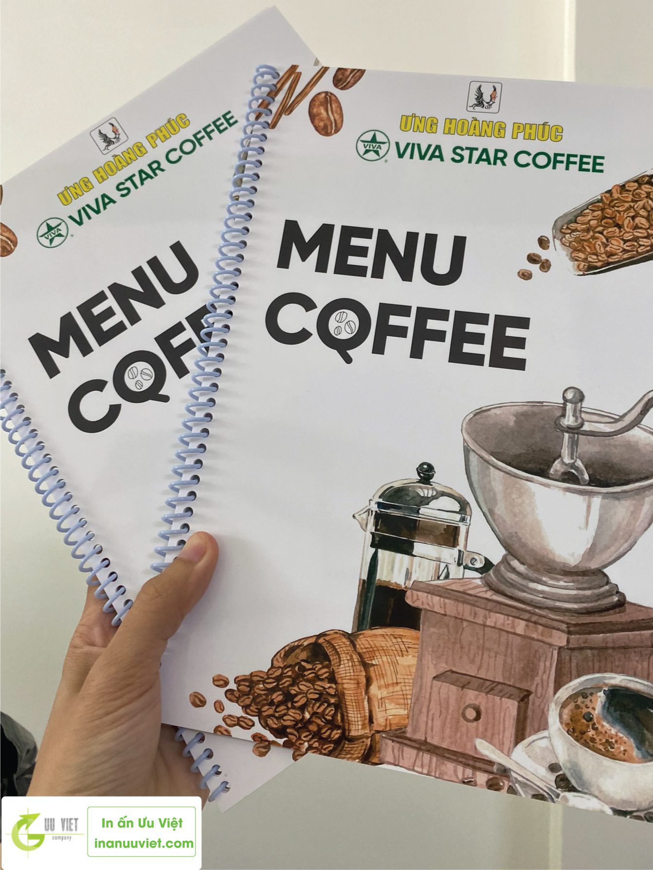 Menu Nhựa PVC - Đóng Cuốn - In ấn Ưu Việt