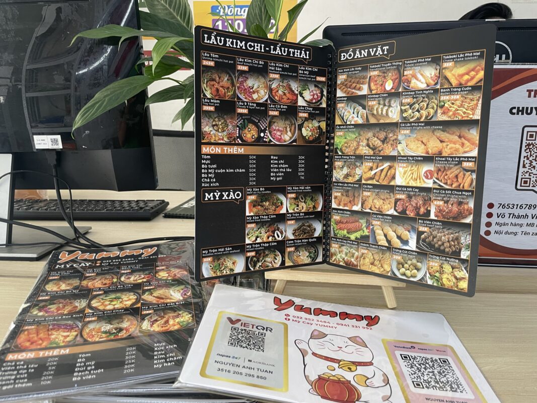 Menu nhựa A4 PVC - In Rời