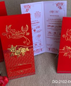 Thiệp cưới DQ-2102 Đỏ Nhung