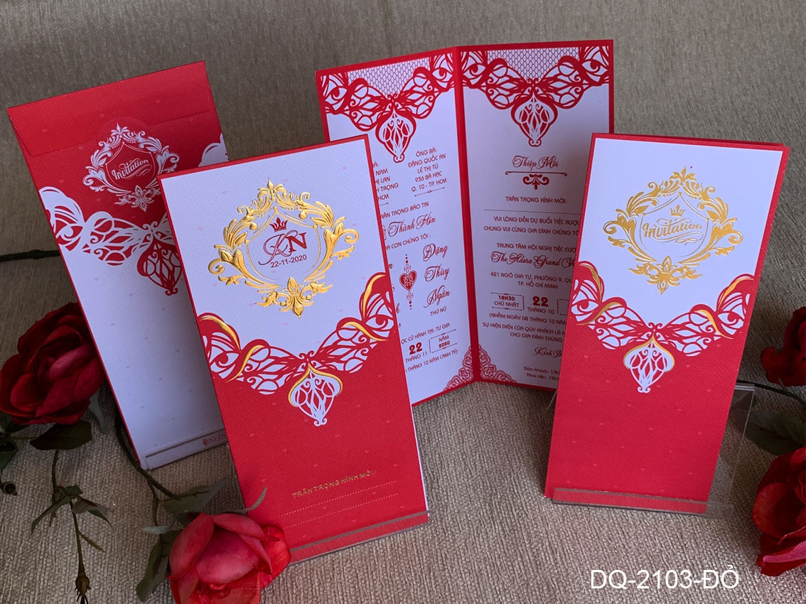 Thiệp cưới DQ-2103 Đỏ