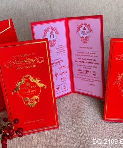 Thiệp cưới Dq-2109 Đỏ nhung