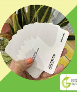 In card visit nhựa 380 trắng, nhựa nhũ lấp lánh
